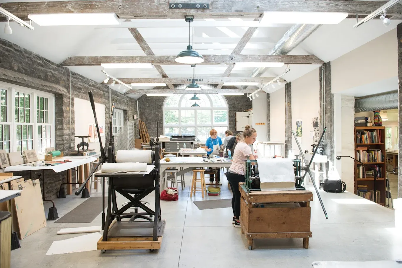 View of the printing room at Woodstock School of Art