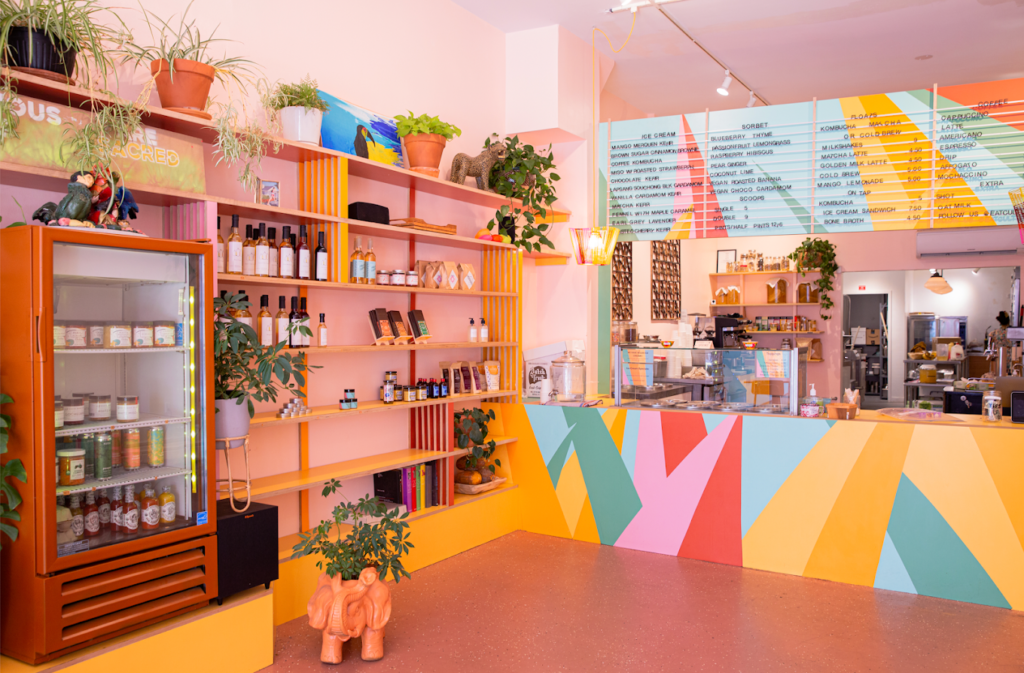 Inside view of ice cream counter
