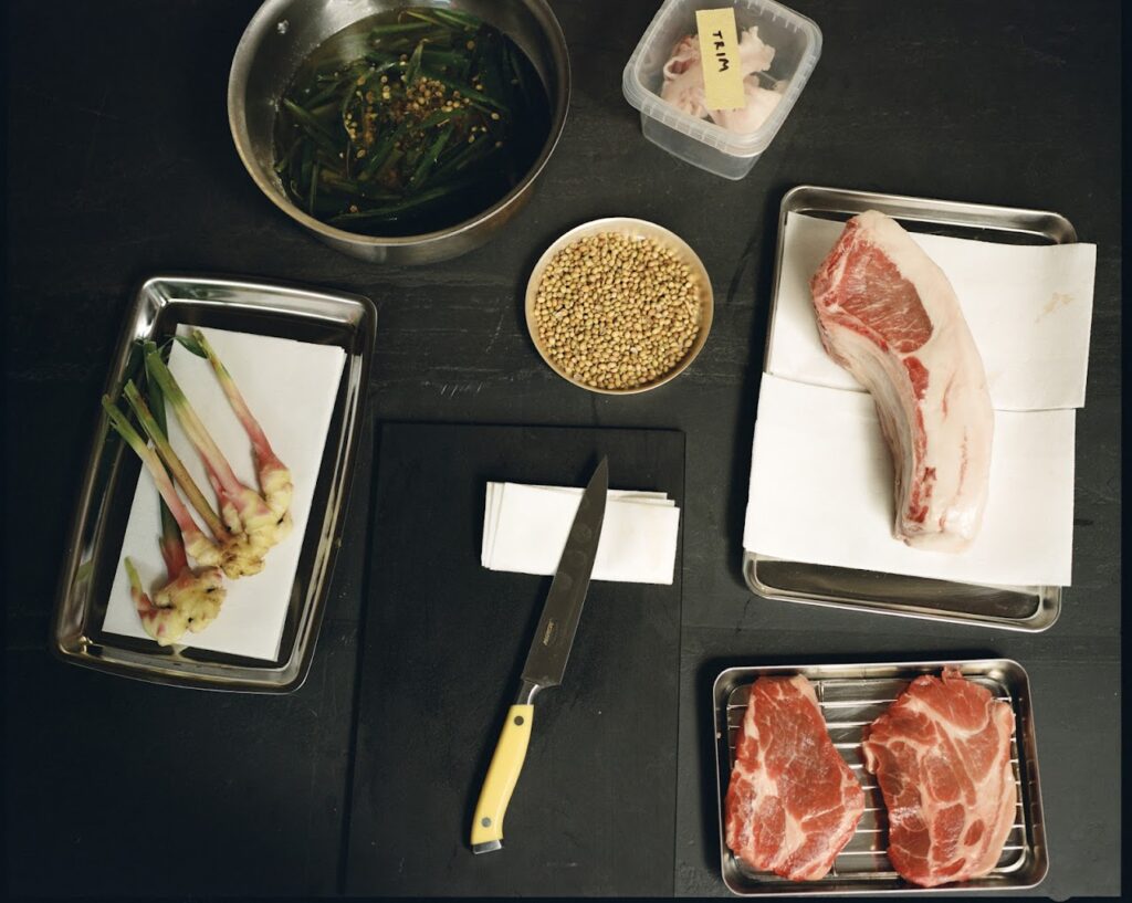 Raw ingredients on a table 