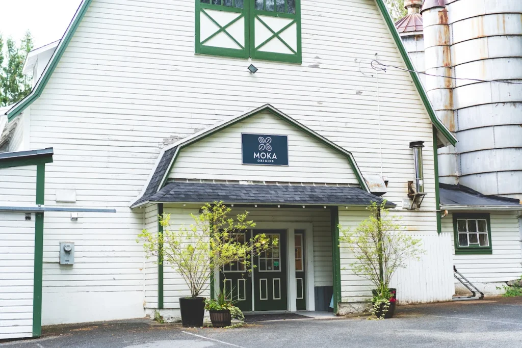 Outside view of the store, white farmhouse style