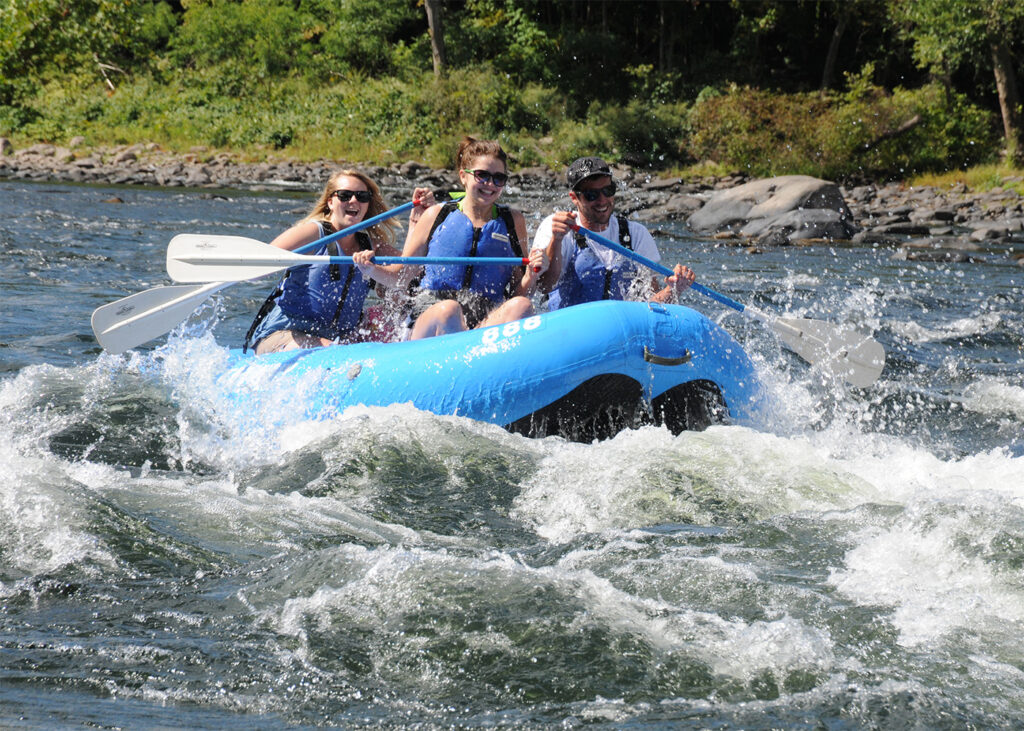 People rafting in the Delaware River