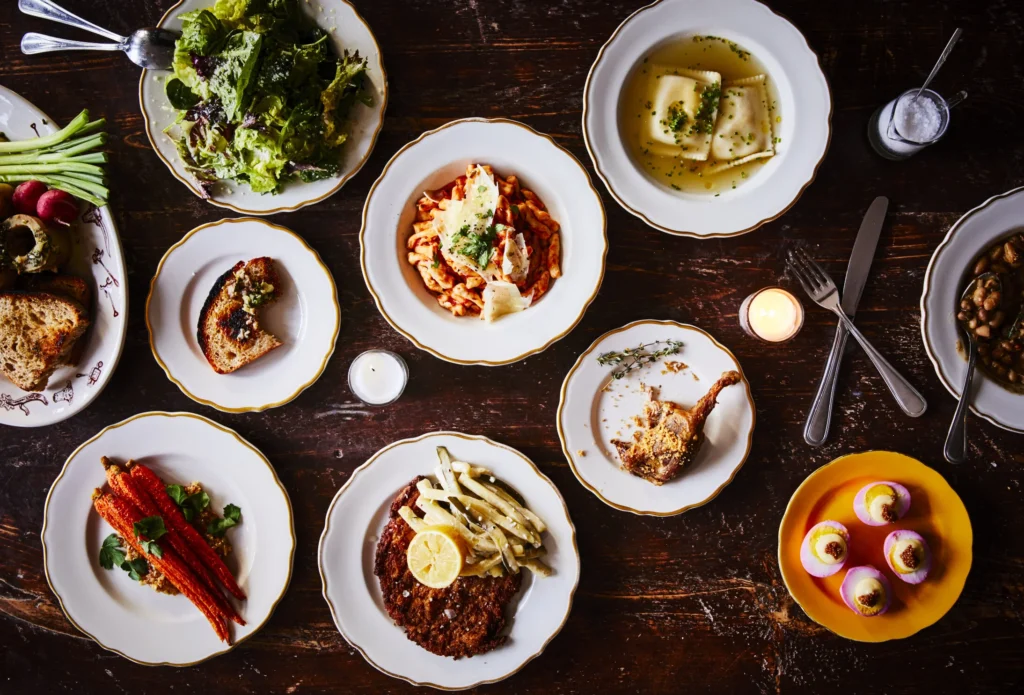 table of food locally sourced from upstate ny 