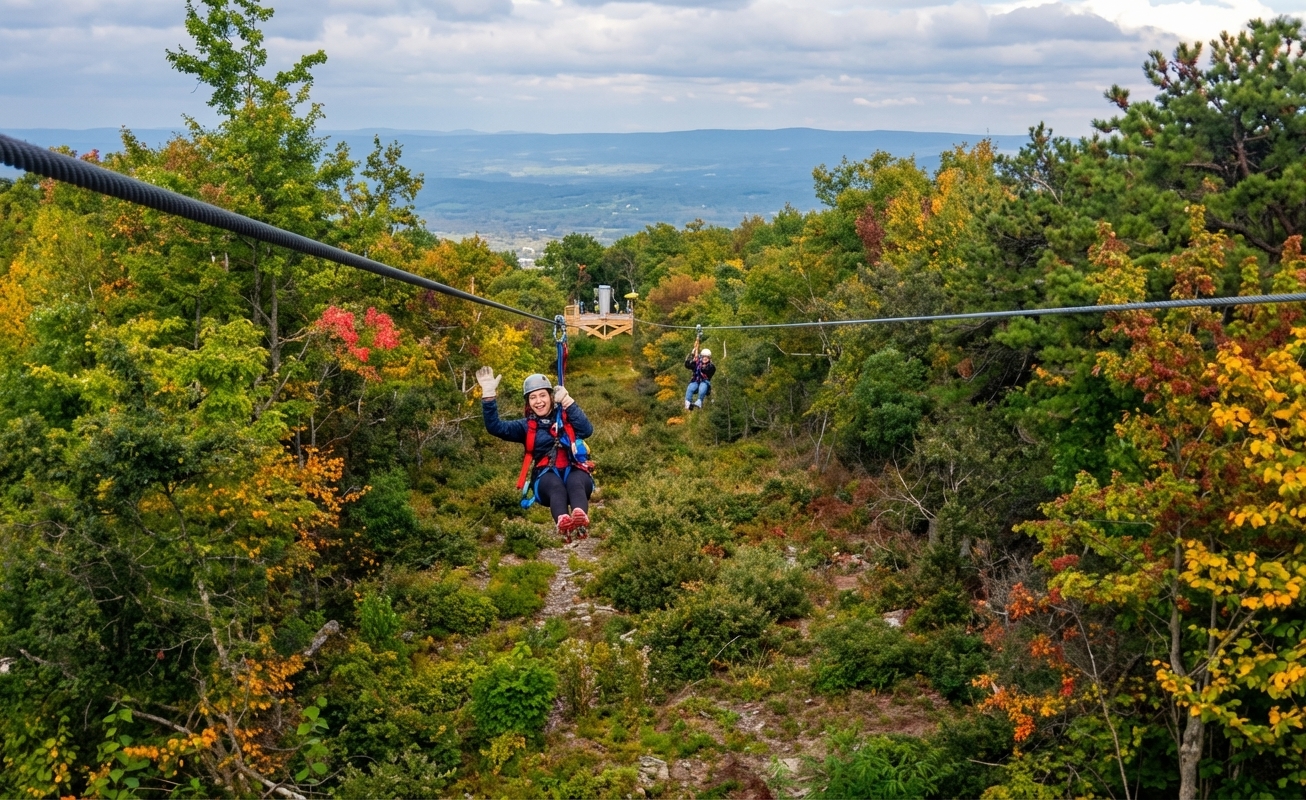 Summit views and aerial adventures at Catamount Mountain
