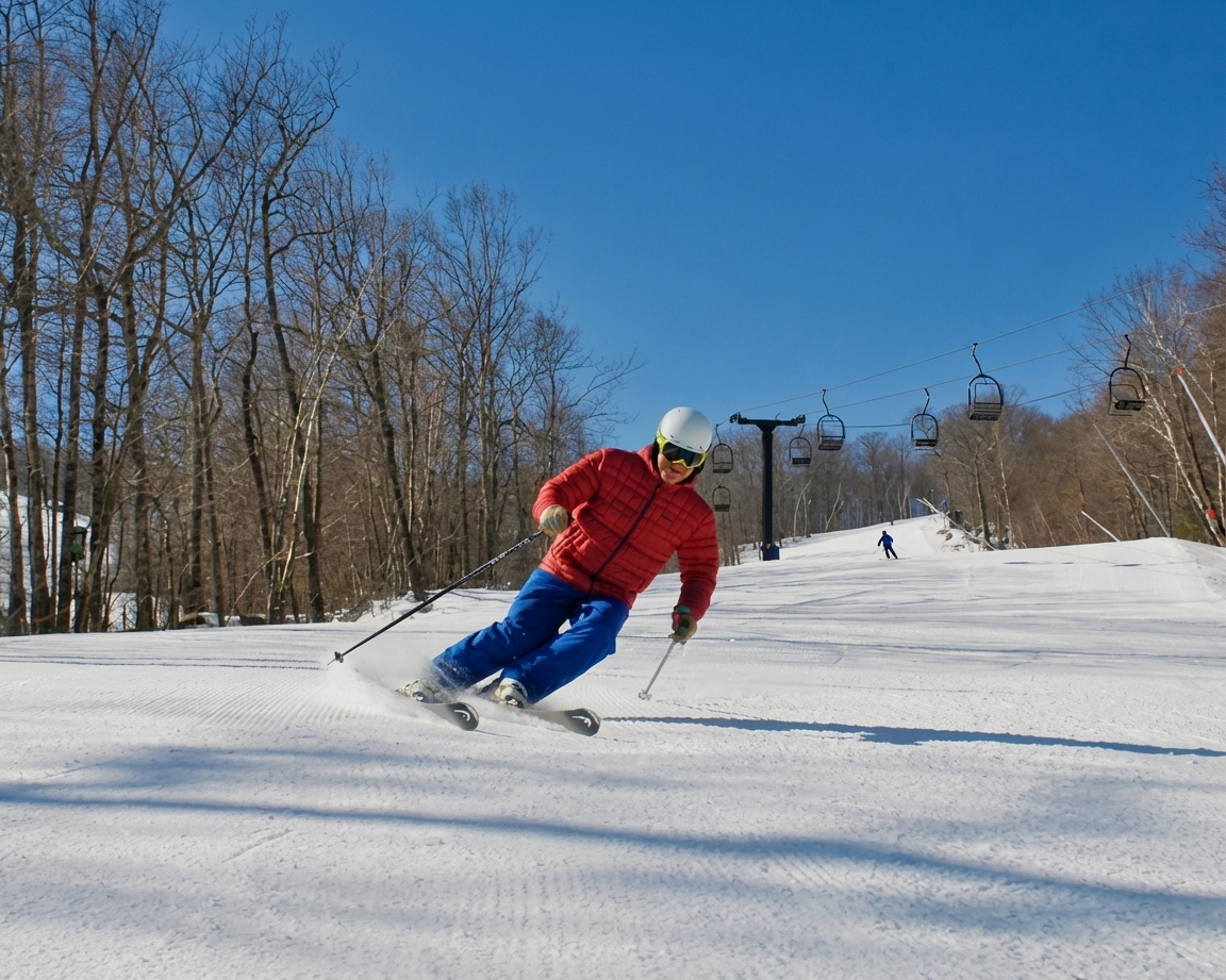 Skiing and snowboarding at Catamount Mountain