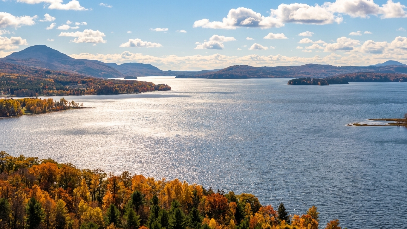 Summit views from Jay Peak aerial tram looking into Quebec